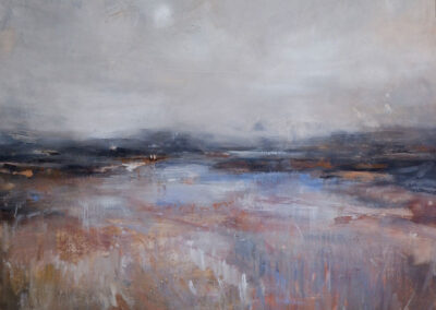 Enchanted, 150cm x 120cm, pigment, acrylic binder, gold leaf and oil on canvas