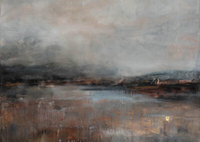 Enchanted all over again, 150cm x 120cm, pigment, acrylic binder, gold leaf and oil on canvas