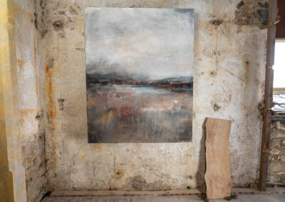 Enchanted all over again, 150cm x 120cm, pigment, acrylic binder, gold leaf and oil on canvas