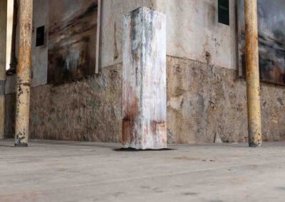 Rock Salt, 90cm x 25cm x 25cm, acrylic binder, pigment and bone char on canvas