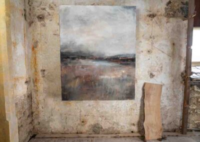 Enchanted all over again, 150cm x 120cm, pigment, acrylic binder, gold leaf and oil on canvas